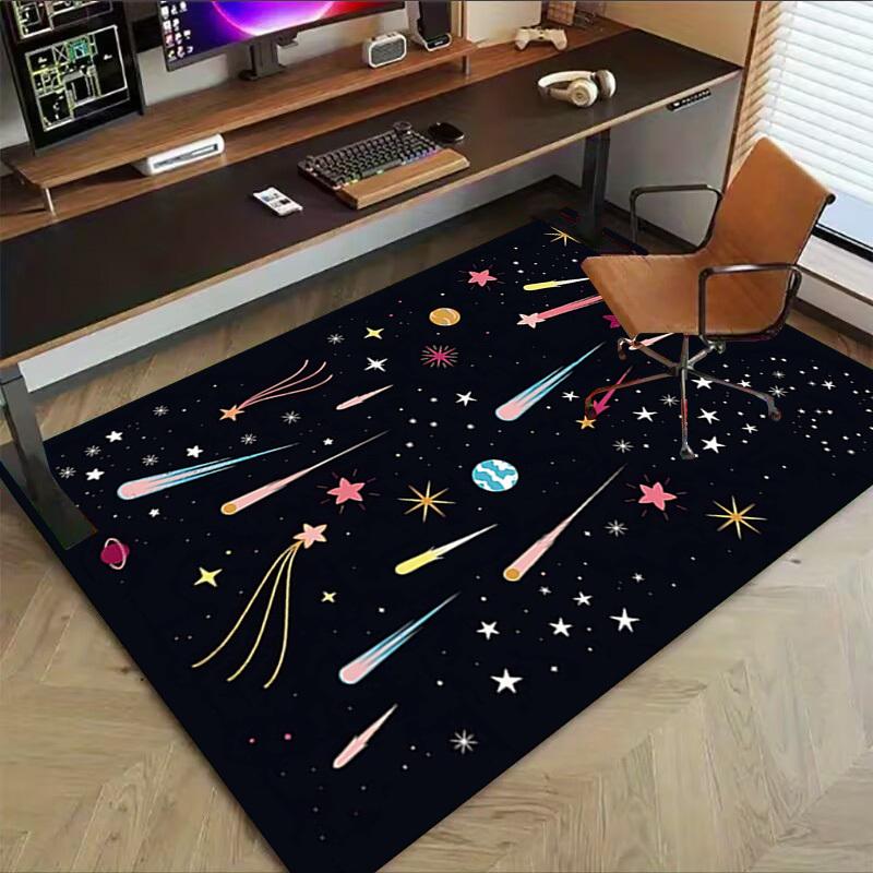 1PC space stars Extra Large Non Slip Floor carpet, Office, family, bedroom, Studio Large Area Rug Indoor Rugs, Vibrant Colors