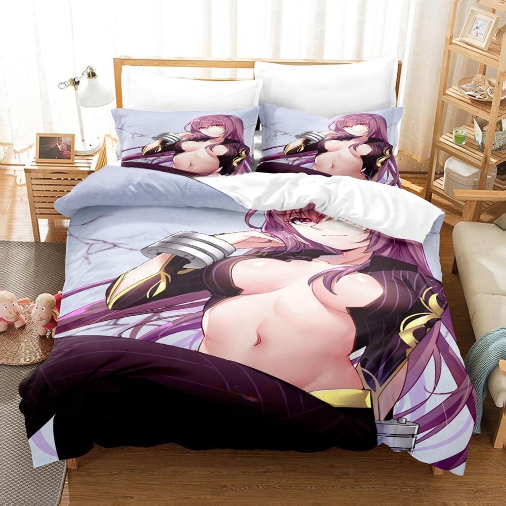 

3D Cartoons Fate/Grand Order Emiya Alter Bedding Set Single Twin Full Queen King Size Bed Set Adult Kid Bedroom Duvet Cover Sets EU single(135x200cm)
