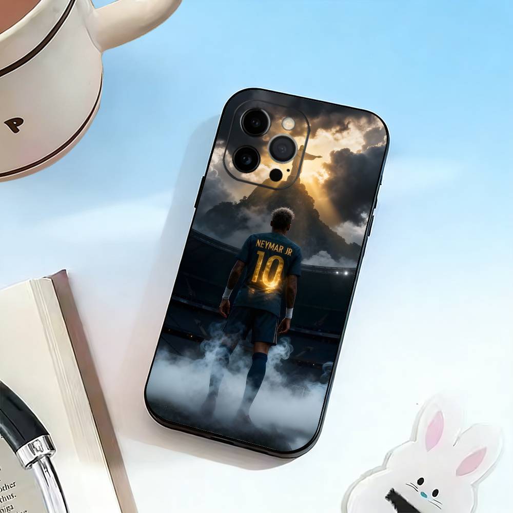 Fotbal 10 Pro NEYMAR JR Pouzdro na telefon Pro iPhone 17, 16,15,14,13,12,11 Plus,Pro Max, Ostatní Měkké černé pouzdro