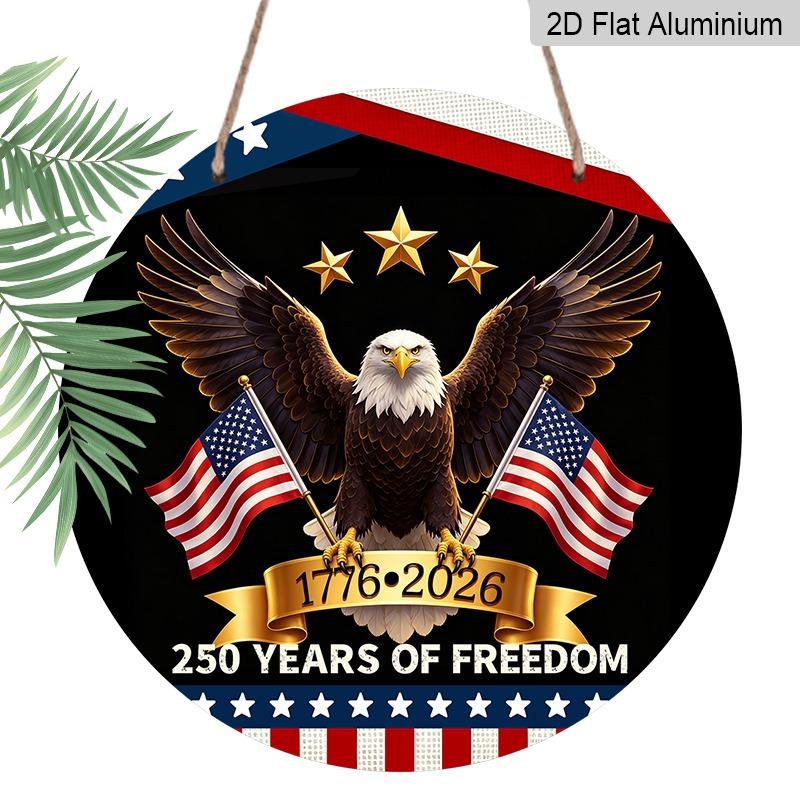 

2D Flat Aluminum Wall Decorations in Various Sizes, Commemorating The 250th Anniversary of The Founding of The United States. Featuring A Soaring 20*20cm
