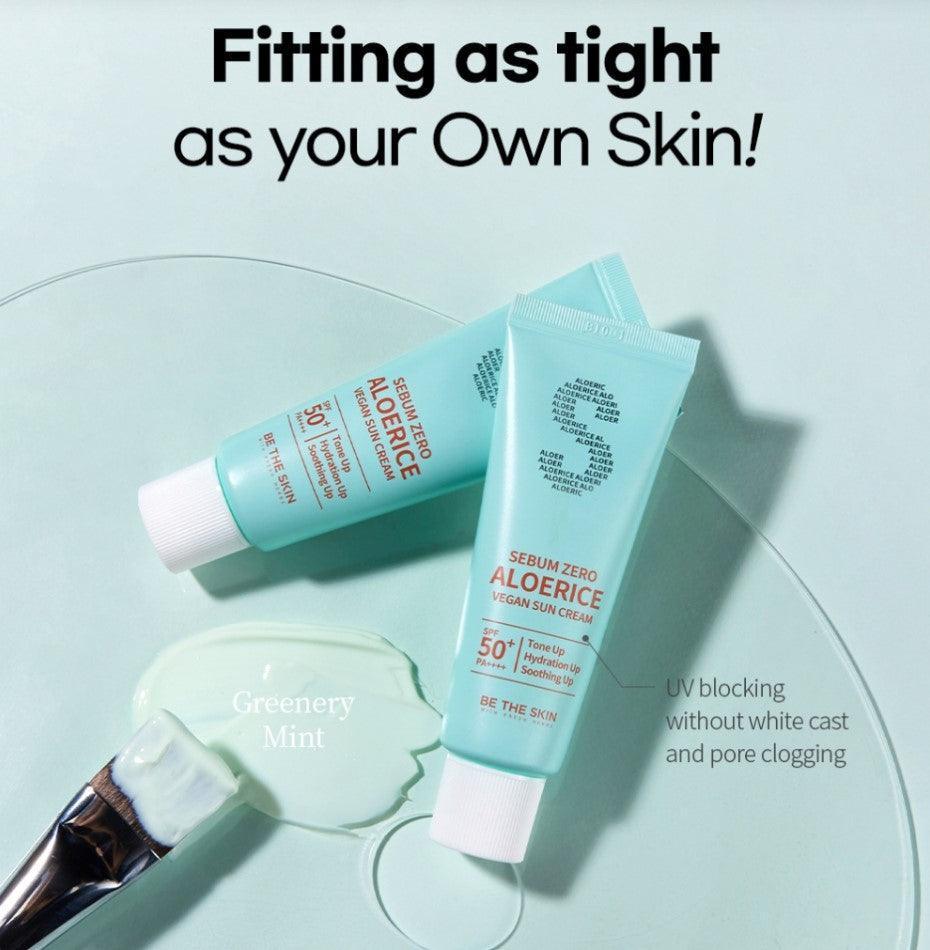 Be The Skin Sebum Zero Aloerice Vegan Sun Cream SPF 50+ PA++++ 50ml