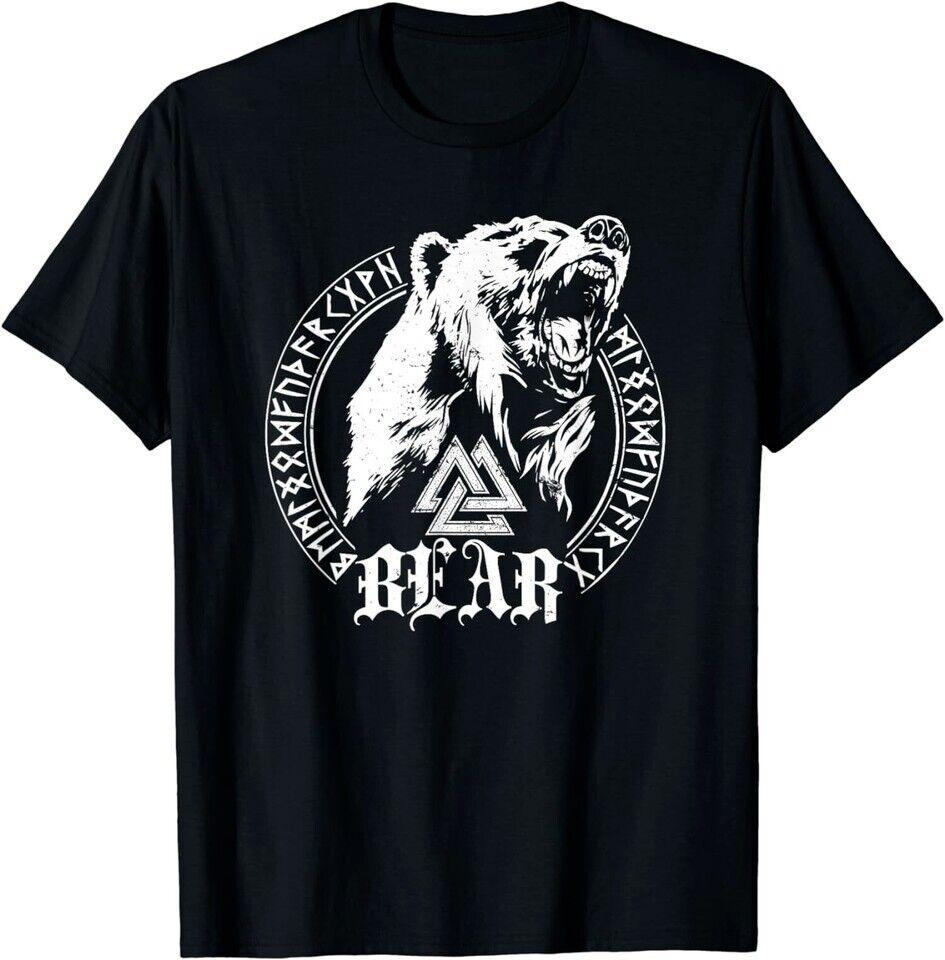 NEW LIMITED Berserker Bear Warrior Odin Runes Valknut Symbol Viking Shirt S-5XL Unisex T-Shirt