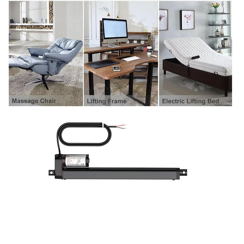 3000N DC12V Linear Actuator 5mm/s Speed 100mm 150mm 200mm 250mm Stroke Reciprocating Linear Actuator Motor For Solar Tracker