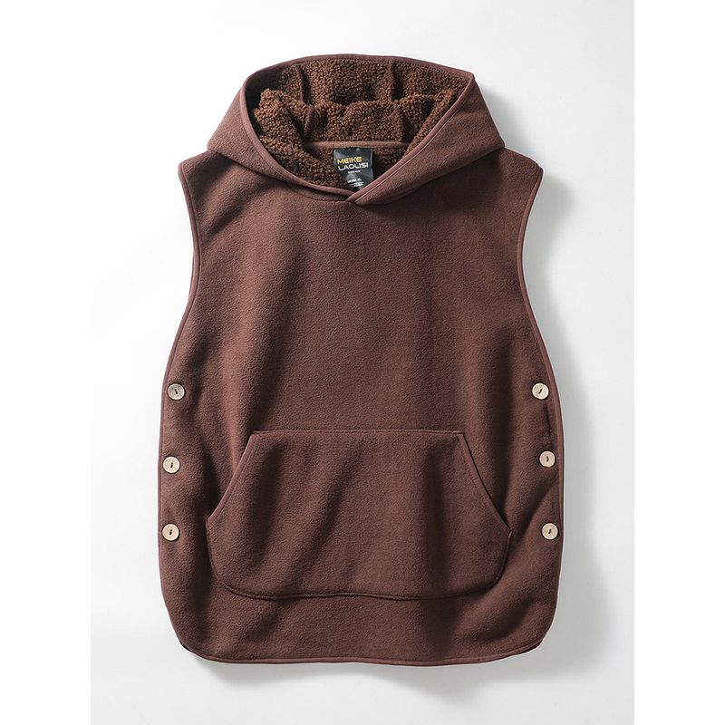 Japanese-Style Retro Polar Fleece Waistcoat Men's Winter Fleece-lined Thick Lambskin Vest Export Men's Heattech Vest
