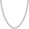 [Shinjuku Gin No Kura] Silver 925 6-Sided Curb Chain, Approx. 3.4mm Wide, 40-80cm (50cm) Long, Simple Chain Necklace for Men and Women, Chain Only