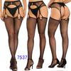 Women's Sexy Crotchless Fishnet Suspender Stockings with Eye Jacquard Design - Style 7501