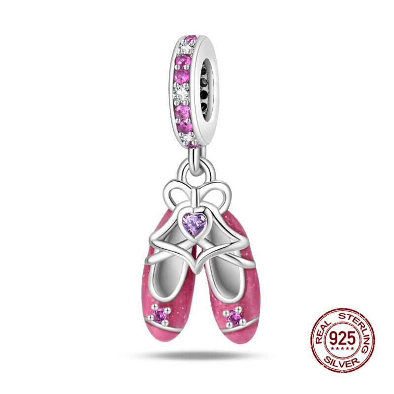 Original Charms Copper Pink Girly Heart-Shaped Charms Bead Fit 3Mm Original Bracelet Womens Diy Fine Jewelry Gifts