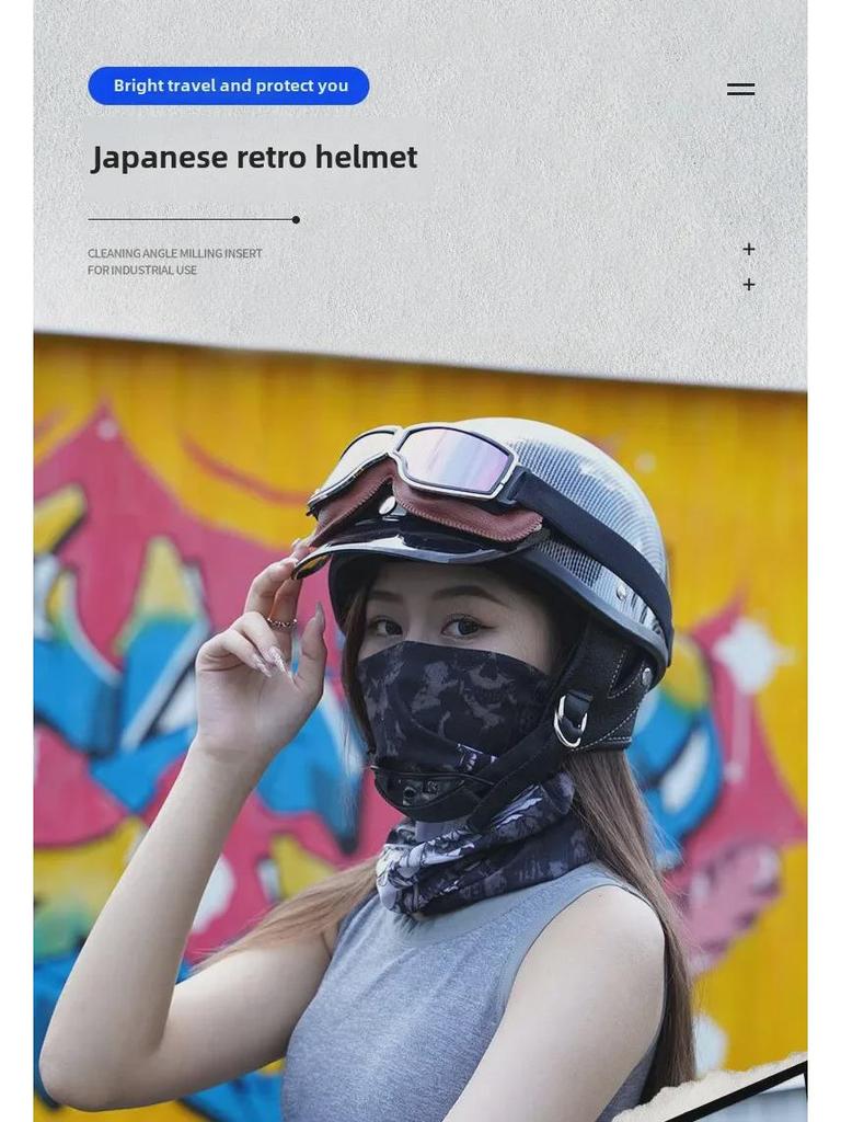 Universal Retro Half Helmet for Men & Women, Lightweight & Safe for All Seasons