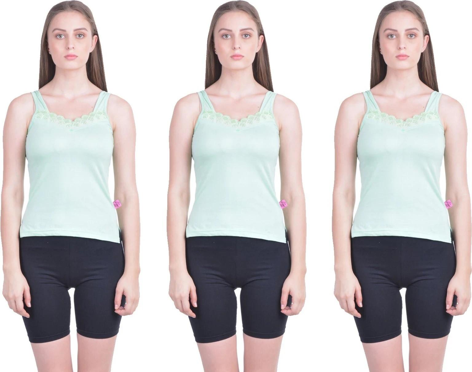 

Women s Sleeveless Tank Top Breathable Cotton Blend Camisole Pack Of 3 S светло-зеленый