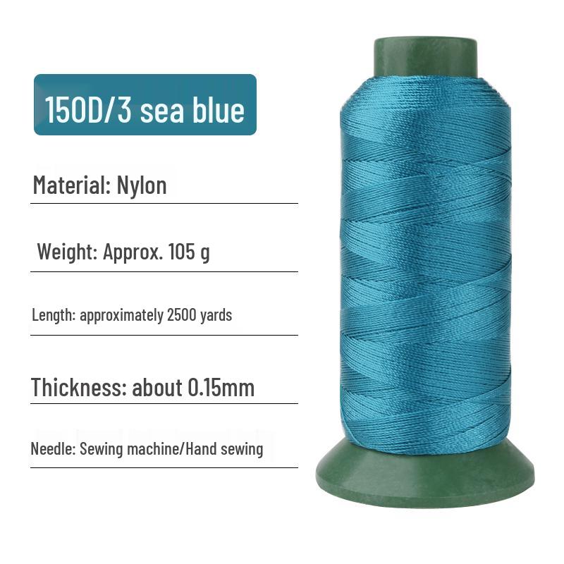 150D/3-Ply High-Strength Mercerized Nylon Thread for Sewing and Leatherwork