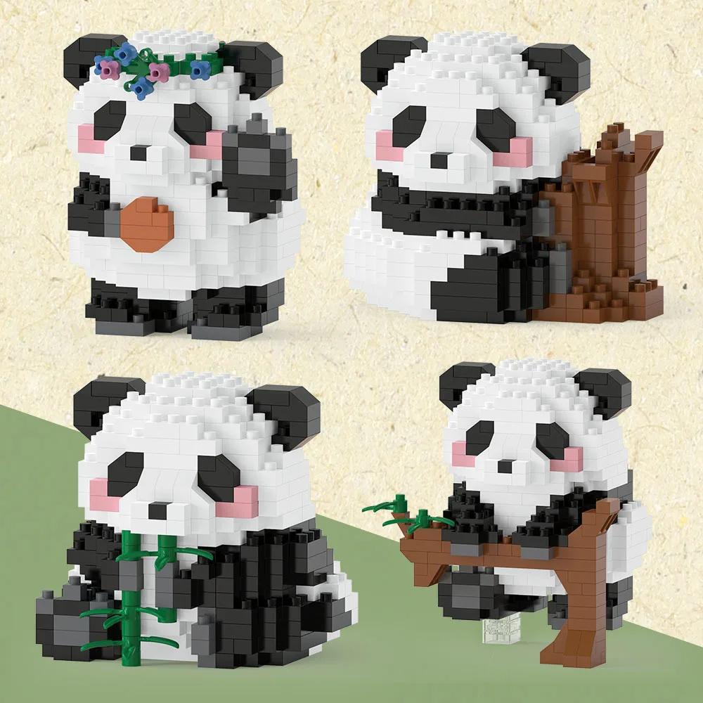 Creative DIY Assemable Animal Cute MINI Chinese Style Animal Panda Building Block Educational Boy Toys For Children Model Bricks