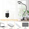 Čítací stolný lampa do postele, stmievateľná, 3 režimy a 10 úrovní stmievania, USB klipové lampy, 360° flexibilný klip na knihu