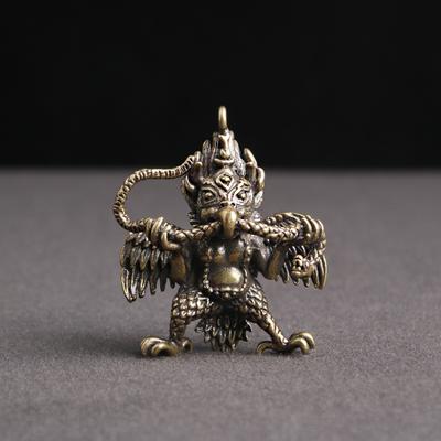 Messing Tantrischer Wächter Statue Heimdeko Kupferfiguren Miniaturen Goldener Geflügelter Roc Vogel Nepal Buddha Skulptur Dekoration