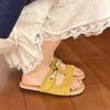 Female Shoes Ladies' Slippers Luxury Slides Summer Clogs Woman 2025 Designer Flat Soft Beach Retro Casual Rome Leisure
