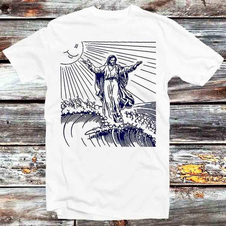 The Wave Off Kanagawa Surfing Jesus T Shirt B963