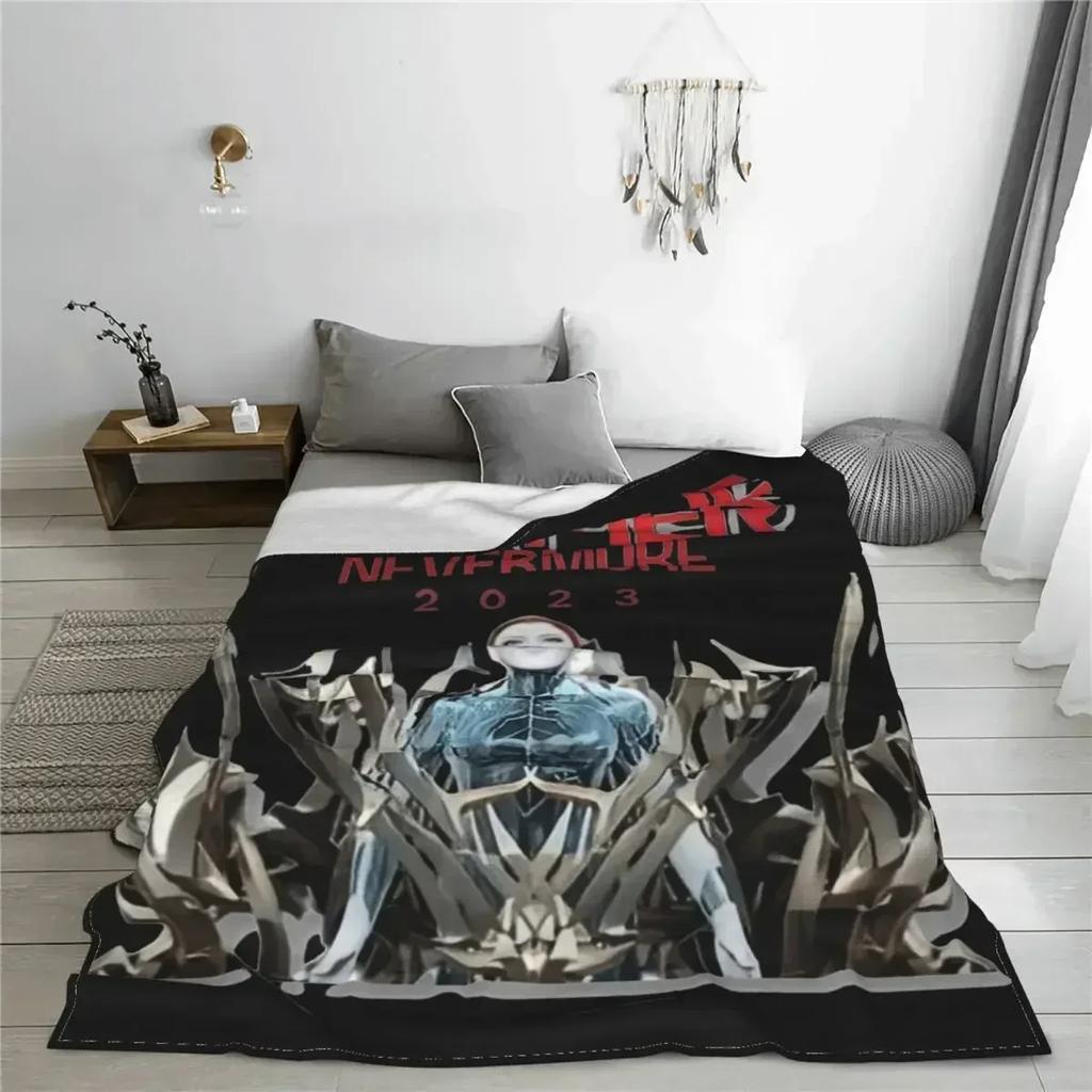 Mylene Farmer Jeanne Gautier Blankets Velvet Printed Nevermore Cozy Soft Throw Blanket for Bedding Travel Bedding Throws