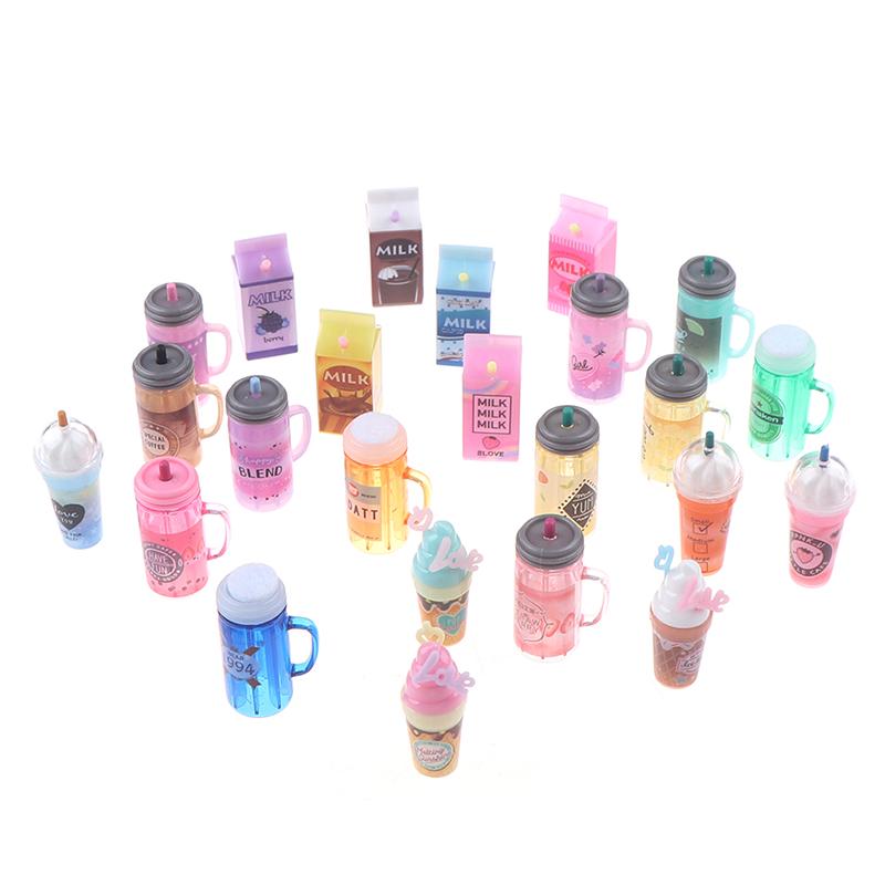 3Pcs/Set 1:12 Dollhouse Miniature Drink Bottles Juice Drink Doll Kitchen Toy