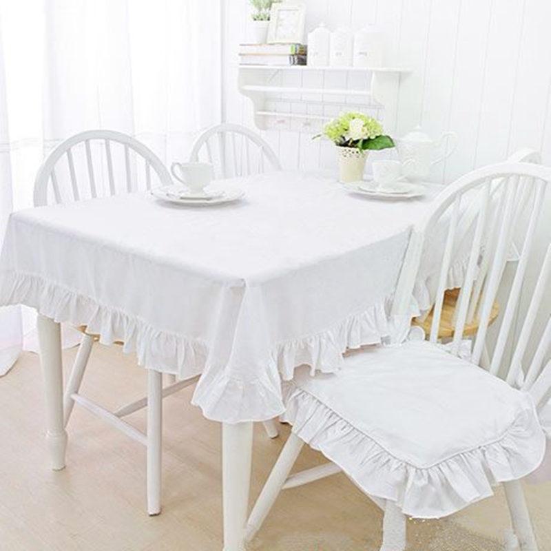 Luxury Lace Ruffle Tablecloth Elegant Table Cloth for Wedding Decorative Vintage Dinning Tablecloth Bedroom Coffee Table Cover