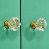 Gold Base Kitchen Cabinet Knobs Champagne / Transparent Drawer Pull Handles  Dresser Drawer