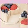 Wooden Simulation Blueberry Strawberry Cake Model Children Toy Set For Imaginative Learning