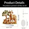 2D Flat Acrylic Statue, Boho Style Cow & Calf With Stand, Tabletop Decor For Home Office Cafe, Unique Animal Collectible