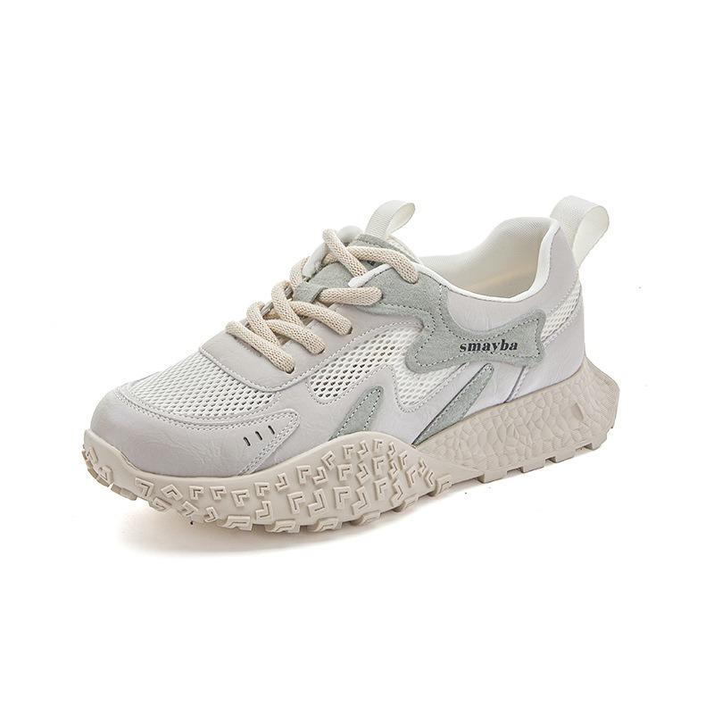 Leather Dad Shoes Women's Summer New Thick-soled Mesh Breathable Sports Women's Shoes Casual Versatile Women