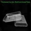 SMVP Transparent Acrylic Square Food Serving Tray - 2 Pack