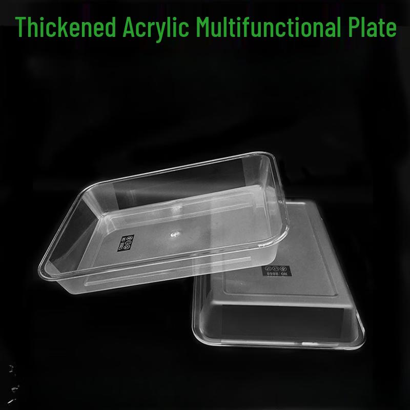 SMVP Transparent Acrylic Square Food Serving Tray - 2 Pack
