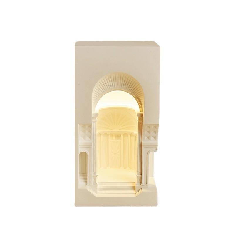 Corner Embedded Wall lamp Study Room Desktop Decoration Florence Architectural Atmosphere Lamp Plaster Wall Sconce
