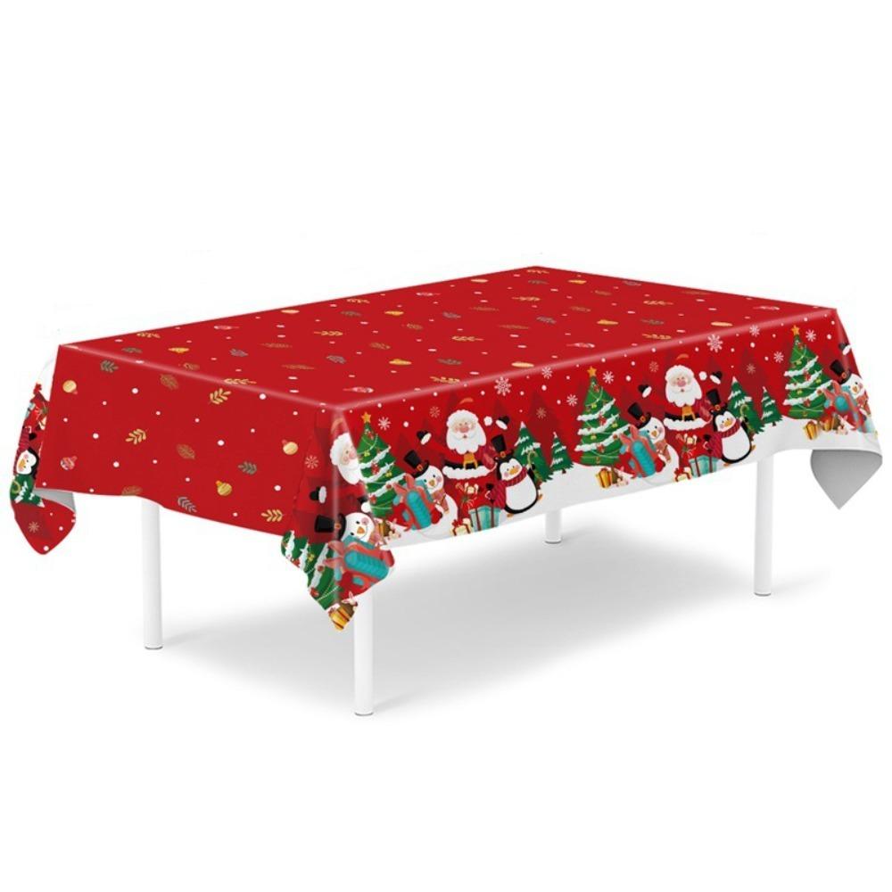 Plastic Table Cover Disposable Party Tablecloths Retro Christmas Tablecloth  Christmas Decoration