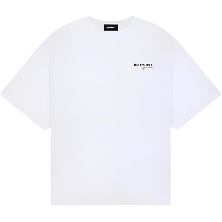 WE11DONE Comfortable Minimalist Logo Letter Round Neck Short Sleeve T-Shirt Unisex Tops WD-TT1-26-920-U-WH