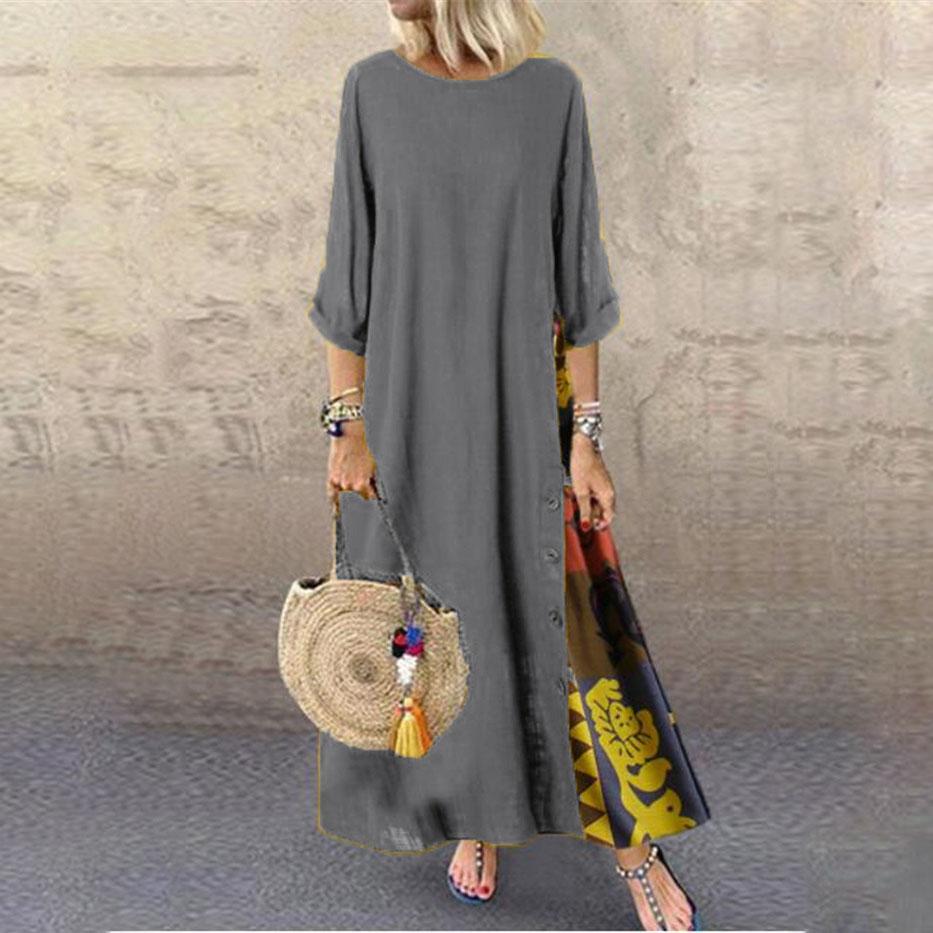 Dress Style Ethnic For Vintage Women Long Dress Loose Fashion Casual Elegant Women Clothing Clothes Streetwear Plus Size