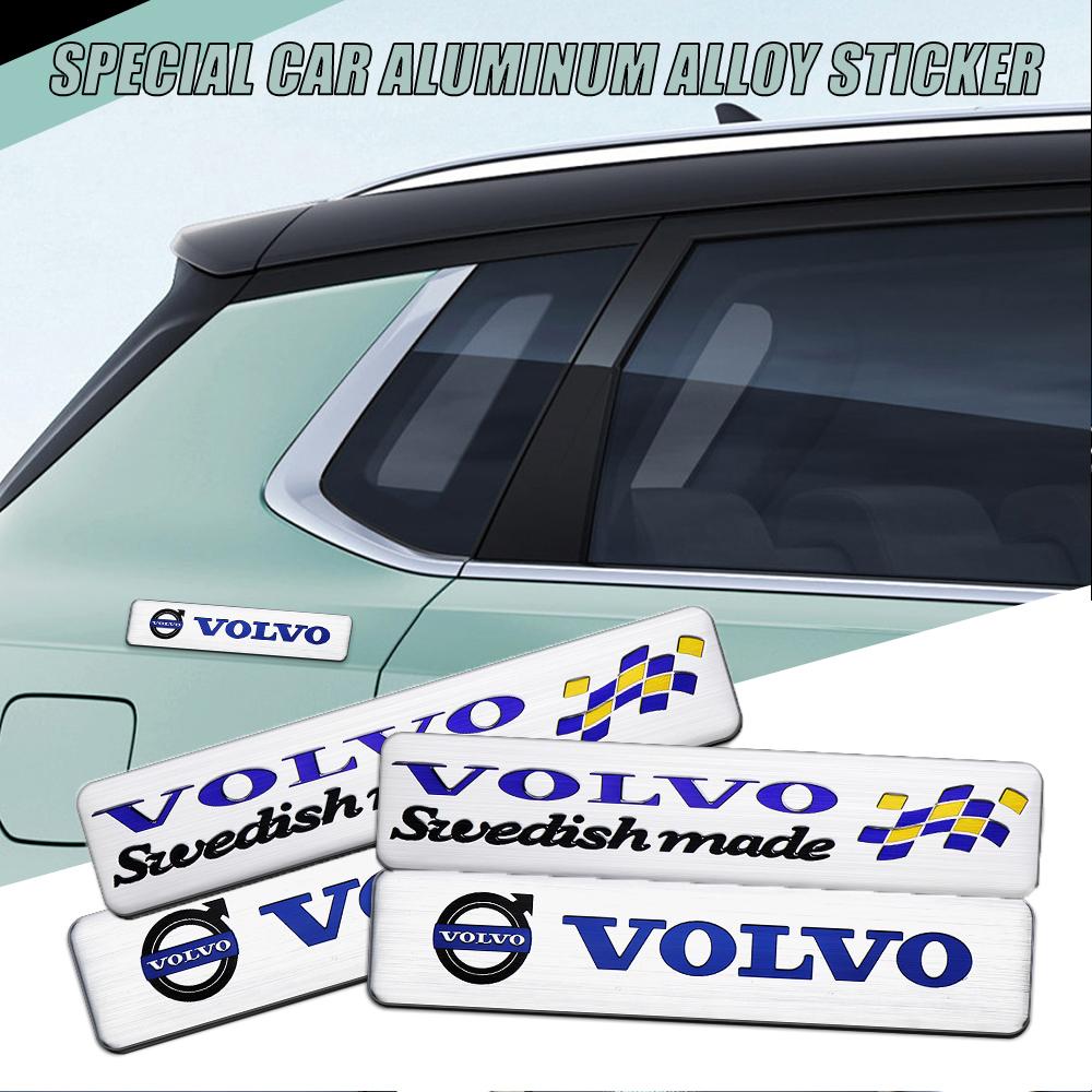 1/2pcs Car Accessories 3D Aluminum Logo Indoor Decoration Fender Trunk Stickers For Volvo Rdesign T6 AWD V60 S60 V50 V40 V70 S90