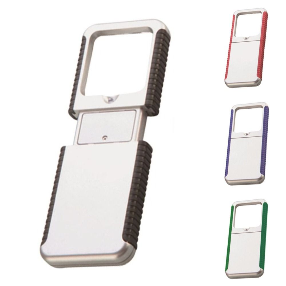 5x Magnification Pull-Out Magnifier Handheld Rectangular Lens LED Magnifier Stretchable Portable Pocket Loupe Elderly Use