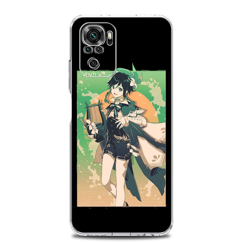 

Чехол для телефона Genshin Impact для Xiaomi Redmi Note 12 11 9S 9 8 10 Pro Plus 7 8T 9C 9A 8A K40, игровой силиконовый прозрачный чехол Note 12Pro Plus