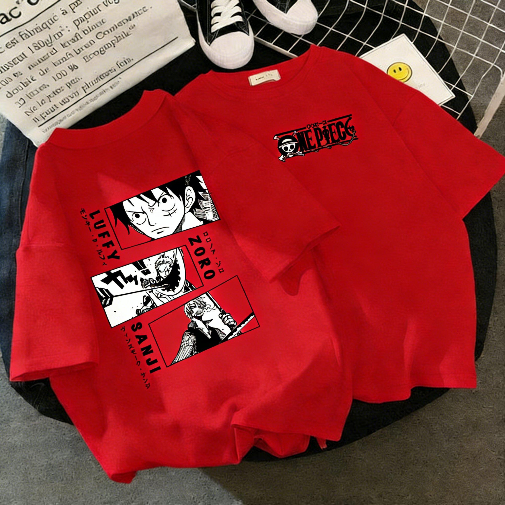 

Unisex Anime Printed One Piece Luffy Short Sleeve Tee Graphic T Shirt Unisex Women Parentchild Clothing Casual Top Summer 2026 Y2k S