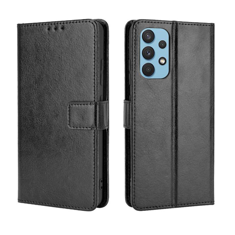 Suitable for Samsung Galaxy A32 4G phone case, crazy horse pattern flip cover leather case with card slot
