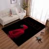 Red Hooded Figure with Black Background Modern Carpet Design Suitable for Use As an Anti-slip for Living Room Bedroom Sofas