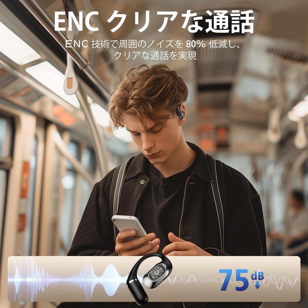 OHAYO Wireless Bluetooth Up To 40 Hours of No Ear IPX6 Air ENC Noise Automatic with No Sound Separate Left and Right LED Charging Case Included