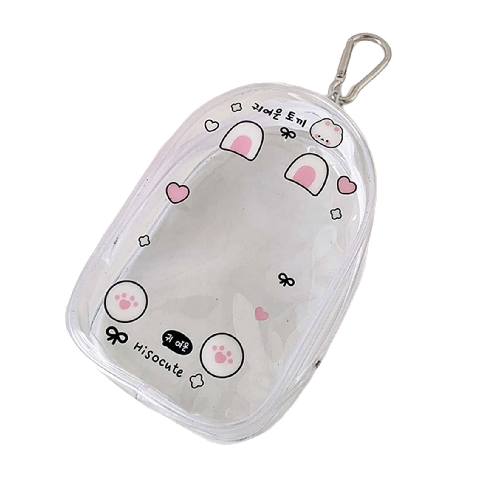 

Портативный прозрачный подвесной органайзер для хранения мини-фигурок, кукол, коллекционных предметов с креплением для ключей и застежкой-молнией D