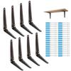 COCIVIVRE Black Shelf Brackets, 200mm X 150mm X 35mm, Set of 8, L-Shaped Iron Shelf Brackets with Screws, for Wall-Mounted Shelves, Kitchens, Rooms, a