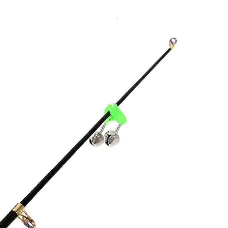 Double Bell Fish Pole Rod Fishing Luminous Bite Alert Bell Green 5 pcs in pack