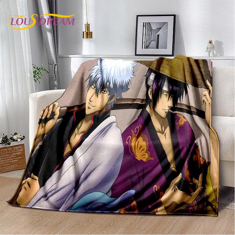 Gintoki Kagura Gintama Anime Soft Plush Blanket,Flannel Blanket Throw Blanket for Living Room Bedroom Bed Sofa Picnic Cover Kids