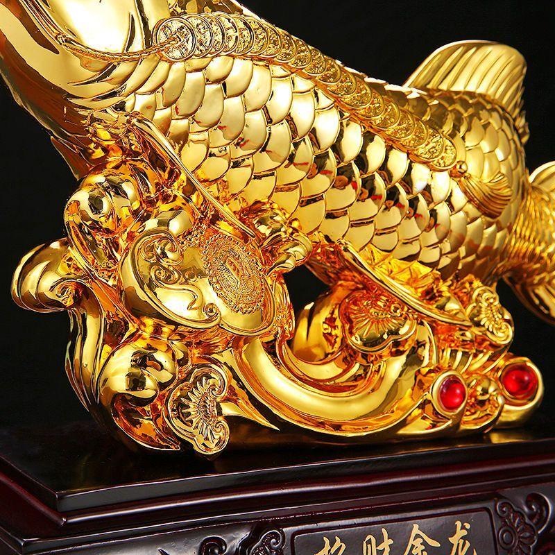 Resin Lucky Dragon Fish Decoration Statue - Sculpture Crafts  High Quality Home Living Room Office Decoration Animal Statue