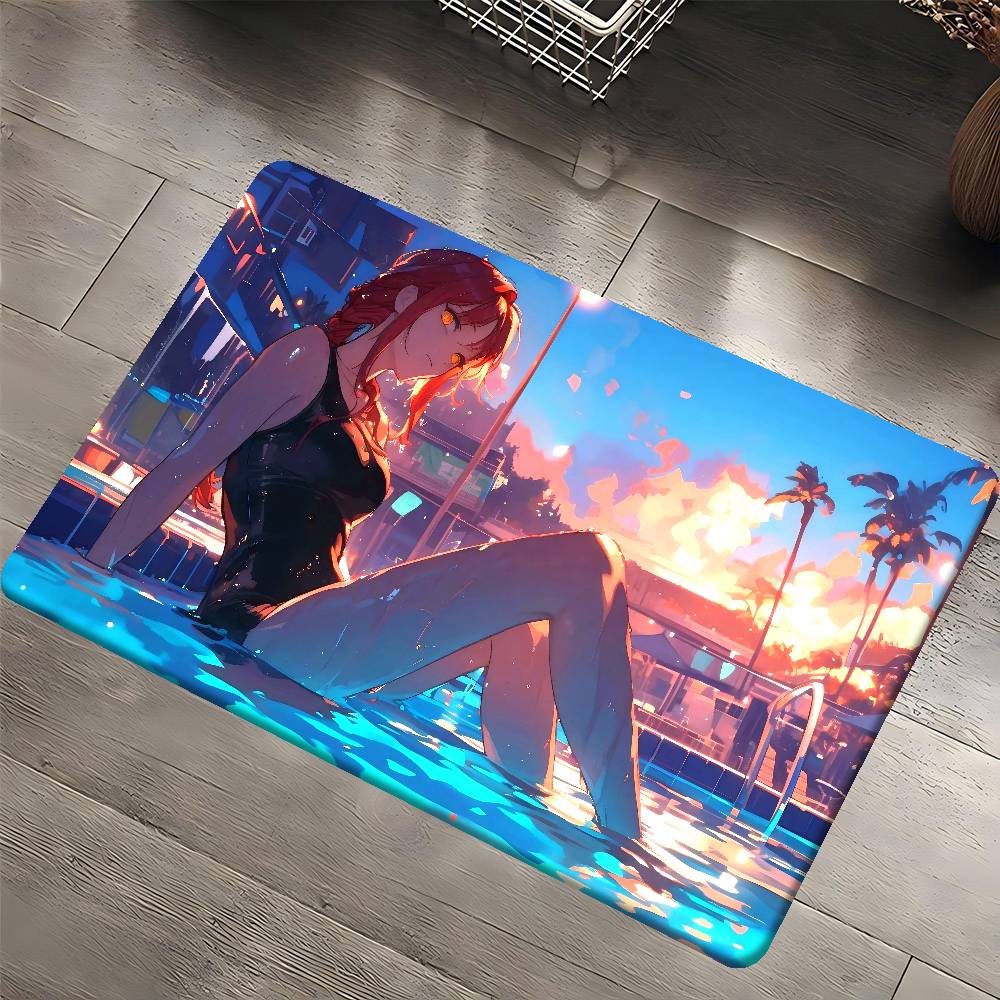 Hololive Houshou Cartoon Room Mats Anti-slip Absorb Water Long Strip Cushion Bedroon Mat Household Carpets