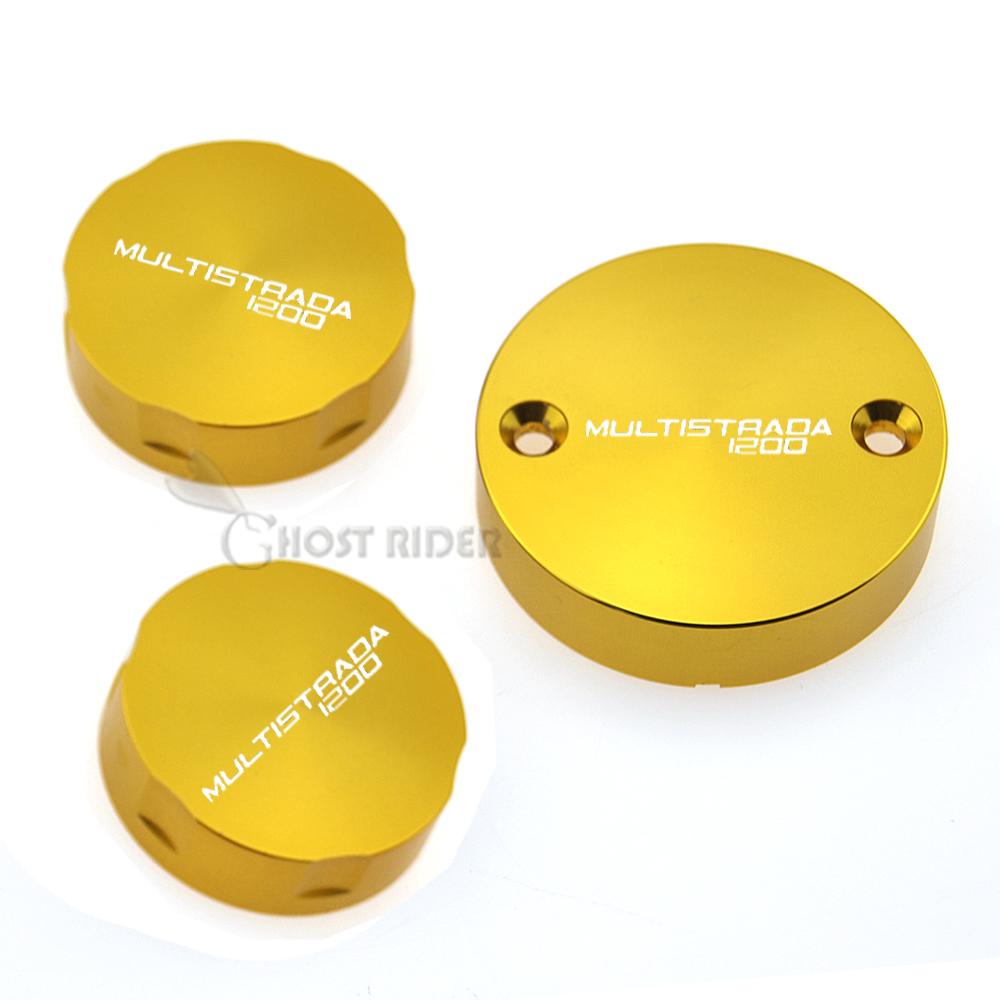 

For DUCATI Multistrada 1200/S 2010-2017 Front Brake Reservoir Cover Motorcycle Master Cylinder Oil Fluid Cap With Logo золотистий