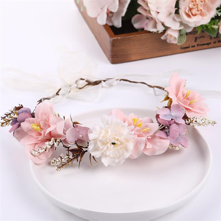 Bohemia Style Floral Crown Party Wedding Head Wreaths Hair Bands Artificial Flower Garland Headband for Festival