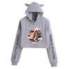 Women's Demon Slayer Cat Ear Cropped Hoodie