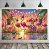 Summer Ocean Beach Palm Tree Flamingo Backgroundindoor Outdoor Courtyard Decorationsofa Bedside Background Pool Party Decoration