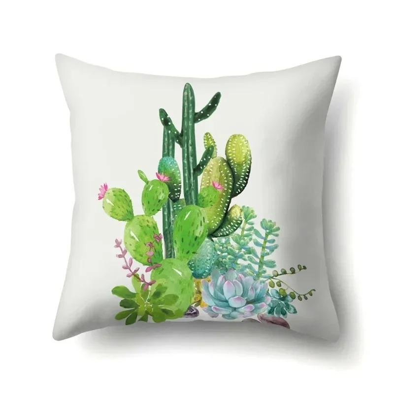 Colorful Printed Plant Pattern Luxury Home Car Living Room Sofa Cushion Cover Decorative Pillow Cover